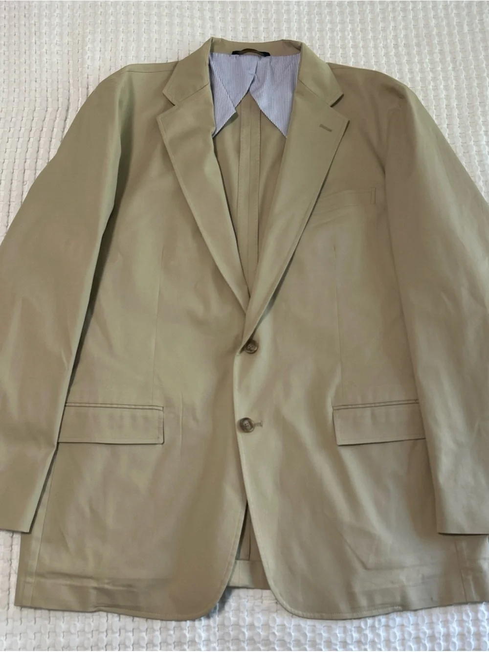 Brooks Brothers Men's Regent Fit Manteco Cotton Blazer Jacket Beige Khaki 48R
